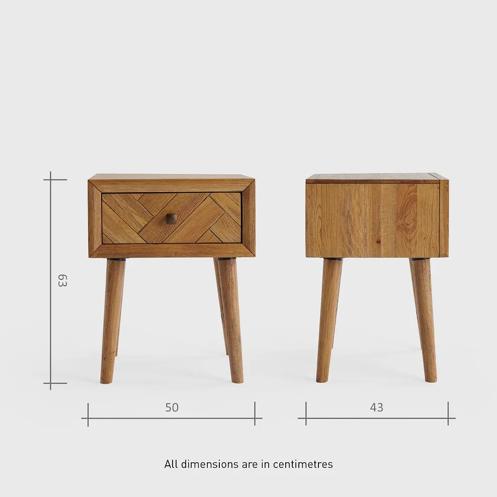 Brushed & Glazed Solid Oak Side Table