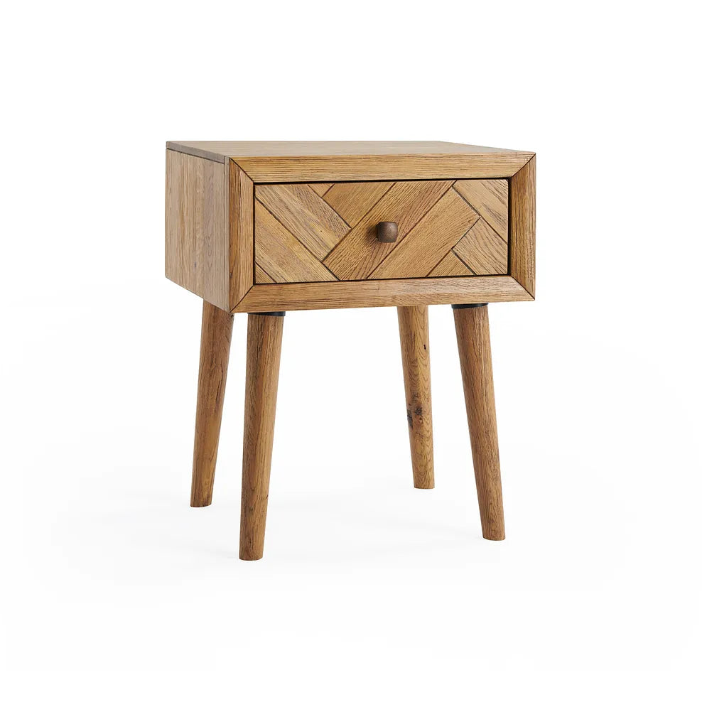Brushed & Glazed Solid Oak Side Table
