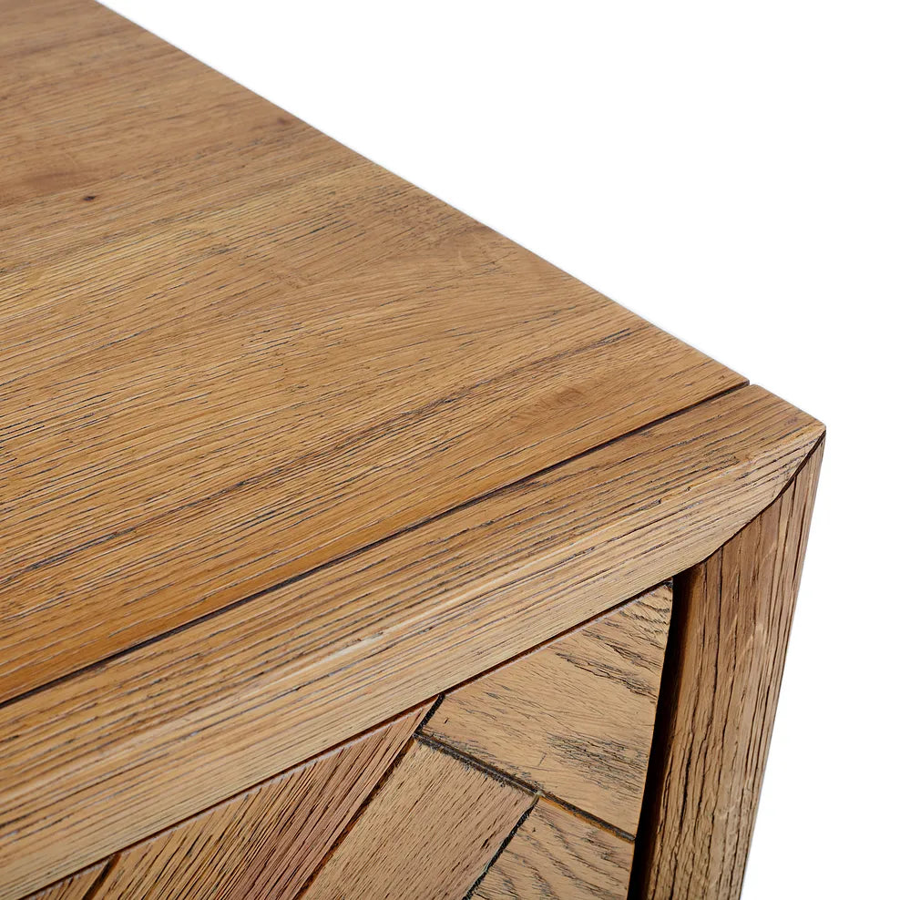 Brushed & Glazed Solid Oak Side Table