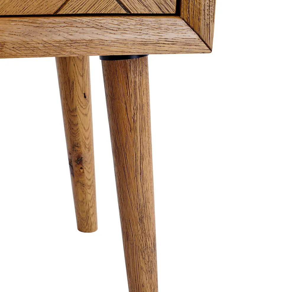 Brushed & Glazed Solid Oak Side Table